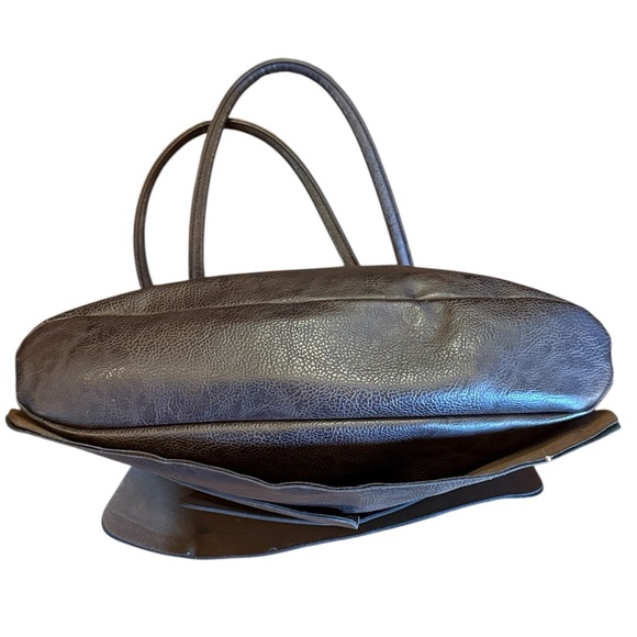 ESPE Vegan Leather Tiered Boho Shoulder Tote Bag Flower Charm Brown/Pink Retro - Picture 7 of 16